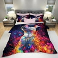 thumbnail image 3 of 3 Pieces Duvet Cover Set-Abstract 3D Meerkat- 3D Print Bedding 1 Duvet Cover 2 Pillowcases Natural Animals Comforter Set Soft Breathable for Boys Girls Children Duvet Set 10B54ANI5, 3 of 6