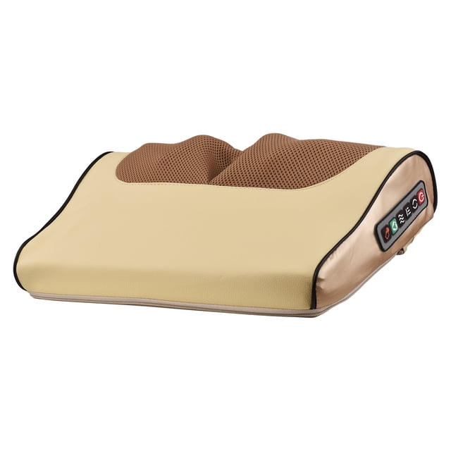 Graflsoa Electric Neck Massager Pillow with Heat Therapy, 3-Level Intensity, 15-Min Timer, Golden/Black Options, 100-240V, 12V, 24W, Compact Design, Includes Adapter & English Manual