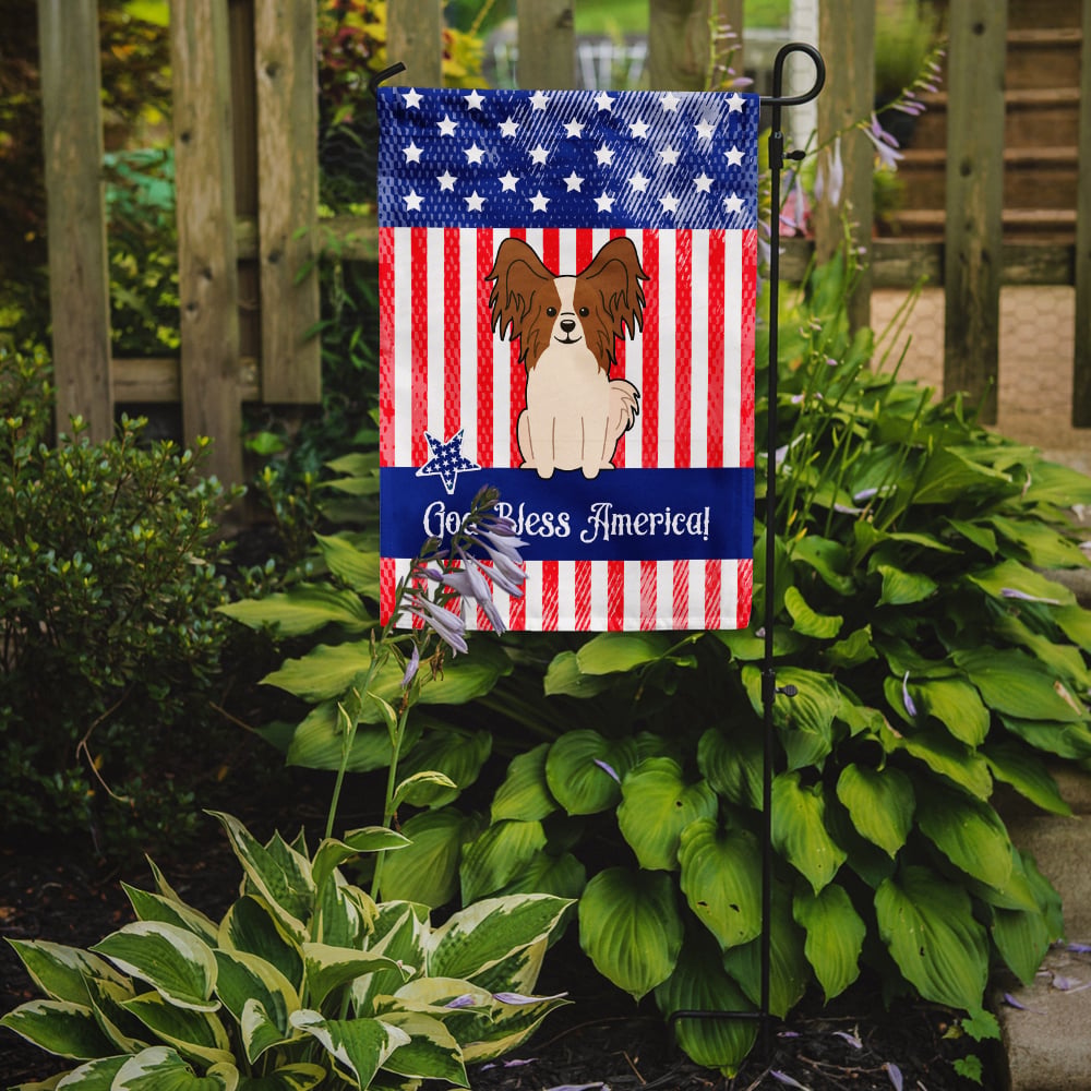 thumbnail image 2 of Carolines Treasures BB3073GF Patriotic USA Papillon Red White Garden Size Flag, 2 of 2