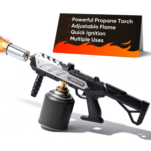 Steelite Propane Grill Torch with Adjustable Flame, Detachable Propane Weed Torch for Grilling, Charcoal Lighting, Weeding & Ice Removal (Propane Tank Not Included)