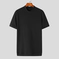 thumbnail image 6 of INCERUN Men Short Sleeves Round Neck Solid Color Basic T-Shirts Casual Skinny Tops Shirt, 6 of 7