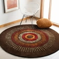 thumbnail image 2 of SAFAVIEH Soho Leanne Geometric Wool Area Rug, Brown/Gold, 7'6" x 9'6", 2 of 9