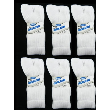 6 Pairs Diabetic Crew Circulatory Socks Health Support Mens Loose Fit Size (Best Quality Diabetic Socks)