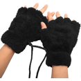 thumbnail image 3 of Women Bear Plush Cat Paw Claw Glove Soft Winter Gloves Fingerless Gloves (black) n, 3 of 5