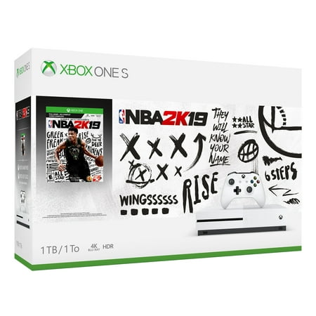 Microsoft Xbox One S 1TB NBA 2K19 Bundle, White, 234-00575