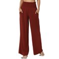 thumbnail image 1 of TheMogan Women's S~3X High Rise Smocked Elastic Waist Pull On Wide Leg Lounge Pants, 1 of 7