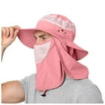 thumbnail image 2 of Fgnfyis Men and Women Summer Sun Hat Wide Brim Outdoor Foldable Ponytail Bucket Cap for Beach Fishing Winter Hats for Men Pink, 2 of 4