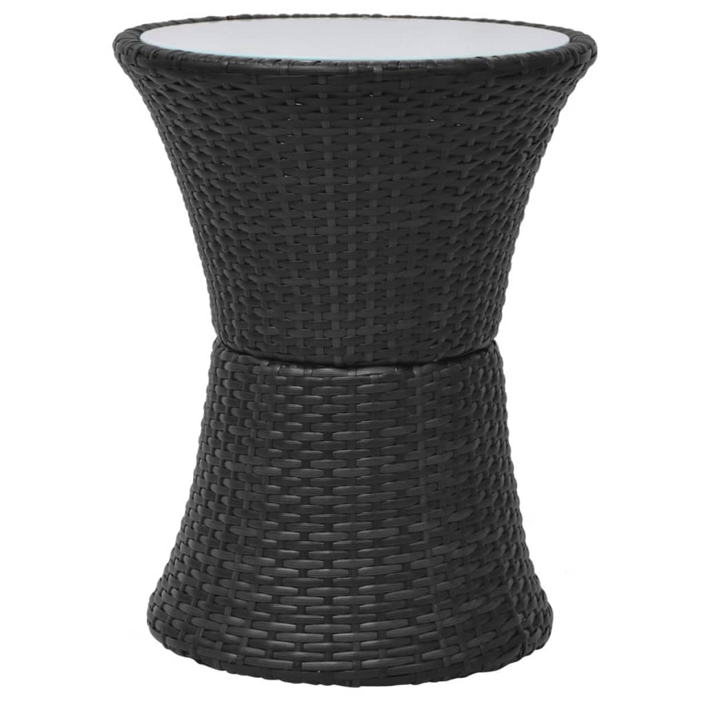 Kepooman 3pcs Wicker Couch with Cushions for Garden, Black Kepooman 3pcs Wicker Couch with Cushions for Garden, Black