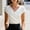 White, variant on Women's Stylish Short Sleeve V-Neck Wrap T-Shirt – Minimalist Cross Front Solid Color Elegant Summer Blouse for Office Black,M