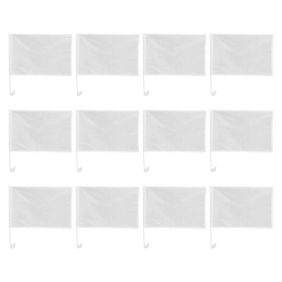 12 Pcs Car Decoration Flag Sign Hand Flags Race Conducting Flags Car Flag Window Clip Handheld Waving Flags