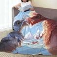 thumbnail image 6 of Honeii Red And White Bird Couple Print Fleece Blanket - Throw Blanket for Bed, Sofa, Couch, Camping, and Travel , Microplush Ultra Soft Warm Blanket-40"x30", 6 of 7
