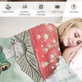 thumbnail image 3 of Orinice  Snuggle into Our Animal-Themed Flannel Blanket, in Pastel Greens with a Charming Frog and Mushrooms Design 50x60in, 3 of 6