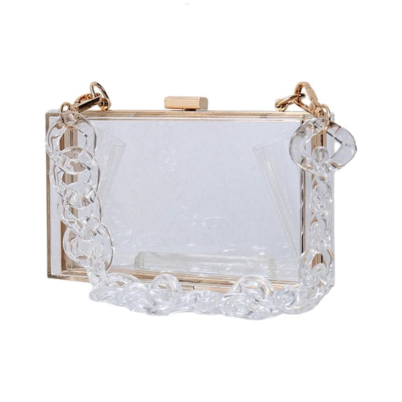 Giaone Modern Shoulder Bag Evening Handbag Clear Organizer for Beauty and Gadgets