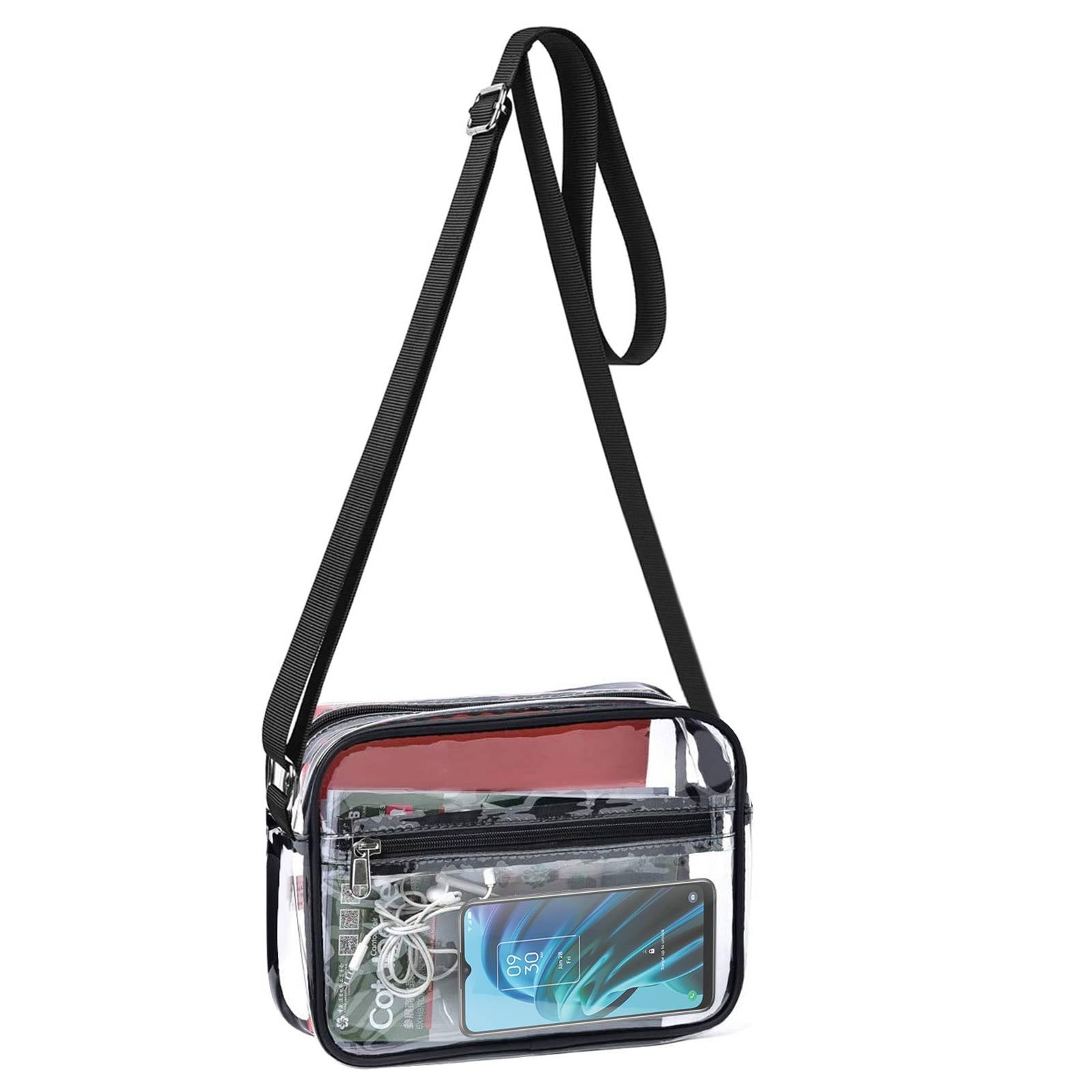Clear Crossbody Messenger Shoulder Bag, Lingsida Stadium Approved Clear