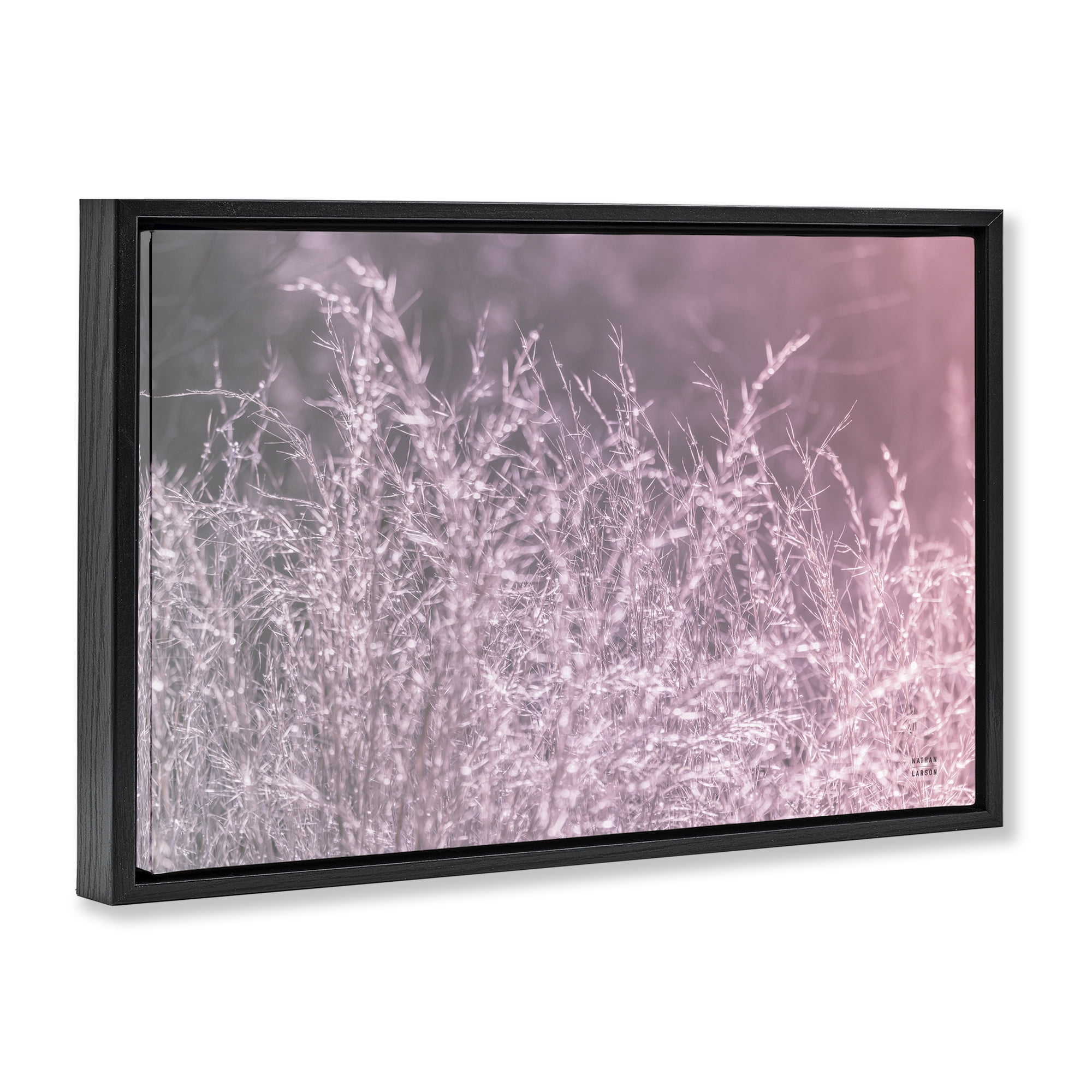 Stupell Industries Pink Morning Gentle Meadow Black Framed Floater Canvas Wall Art, design by Nathan Larson