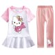 thumbnail image 2 of Ropa para niños de Hello Kitty, vestido de manga corta de algodón, pantalones, traje para niñas, falda de princesa de dibujos animados a la moda + Pantalones de dos piezas, 2 of 4