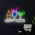 thumbnail image 3 of Handmadetneonsign Happy Hour Neon Sign, Cocktail Wine Bar Wall Art Decor, Bar Club Logo Wall Decor, 3 of 5