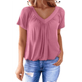 thumbnail image 2 of Womens Short Sleeve Casual Tops Pink XXL, 2 of 6