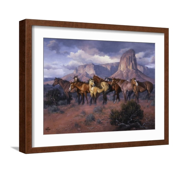 Art.com The Lookouts Art Print by Jack Sorenson, Brown Frame Wall Art, 21" x 17"