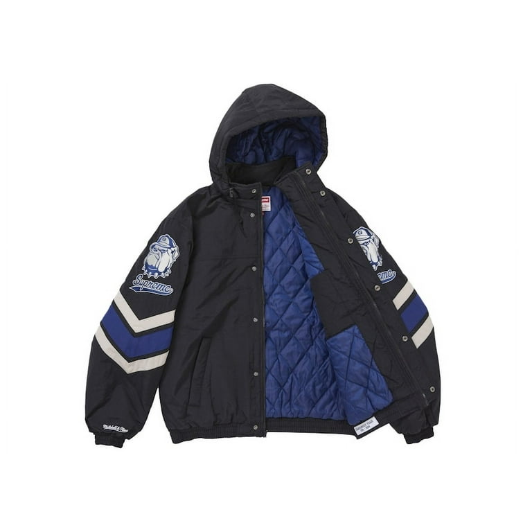 Supreme Men's Mitchell & Ness NCAA Hooded Stadium Jacket Black