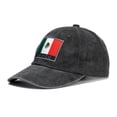 thumbnail image 2 of Gorra de béisbol YVJCJV con bandera de México, ajustable, negra, 2 of 7