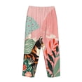 thumbnail image 3 of Lsque Colorful Cat With Flowers Print Women's Pajama Pants, Lounge Pant - Comfortable Home Wear,Elastic Waistband, Stylish Design-X-Large, 3 of 9