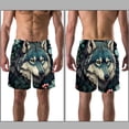 thumbnail image 3 of luoweisi Men's Beach Shorts Quick Dry Swim Trunks with Mesh Lining Wolf L, 3 of 5