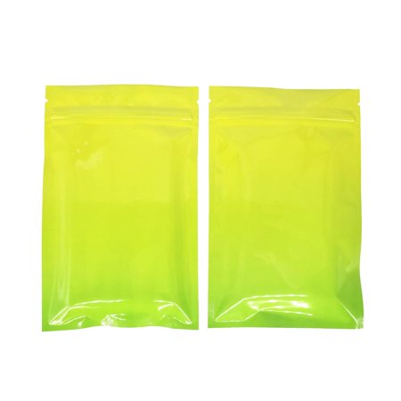 100 10 x 15 cm Pastel Gradient Packaging Bags, Open Top Baggies, Zipper Seal Pouches for Cosmetic Samples, Bags for Gloss, Scrubs, Nails (Resealable Bags, Gradient Yellow)