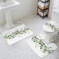thumbnail image 3 of Green Eucalyptus Bathroom Rugs Set Leaves Watercolor Plant Leaf Country Non Slip Absorbent Soft Bath Mats 3 Piece Set with Bathroom Rug, U-Shaped Floor Mat, Toilet Seat Cover Small Size, 3 of 9