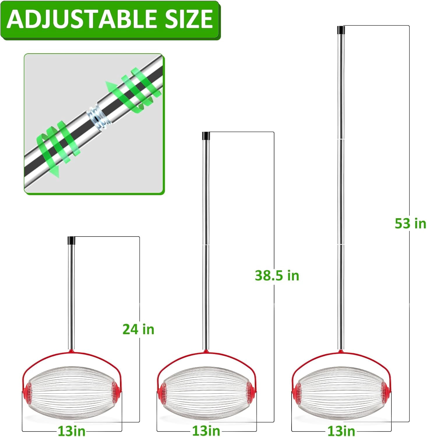 14.6” Nut Gatherer Roller Tool with Telescopic Handle – Manual Collector for Walnuts, Pecans, Golf Balls & More – Adjustable Yard Harvesting Tool