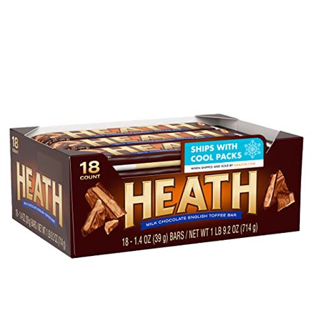 HEATH Milk Chocolate English Toffee Halloween Candy  Bulk  1.4 Oz  Bars (18 Count)