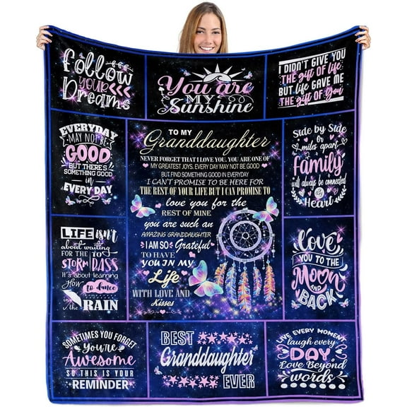 LHSHID Granddaughter Gifts Blanket Granddaughter Gifts from Grandma Granddaughter Birthday Gifts Gifts for Granddaughter from Grandma Graduation Gifts for Granddaughter Throw Blanket 30"x40"