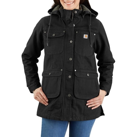 Carhartt Women's Loose Fit Weathered Duck Coat (Black, S)
