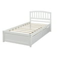 Hommoo Twin Platform Storage Bed Wood Bed Frame with Two Drawers and