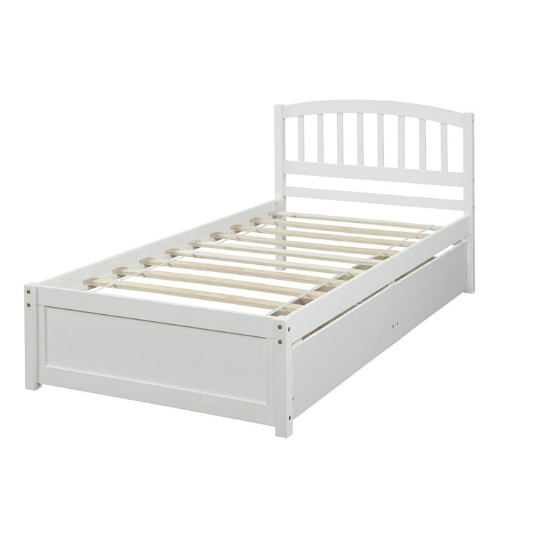 Free Shipping! Hommoo Wooden Twin Platform Storage Bed with