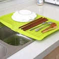 thumbnail image 4 of Large Rectangular Dish Drying Tray, 17.5" Multi-Functional Kitchen Drainer Board for Dishes, Fruits and Vegetables, Modern Minimalist Plastic Cutlery Drying Rack, 4 of 8