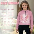 thumbnail image 7 of Xixirimido Pink Axolotl Printed Girls Half Zip Sweatshirt Hooded Pullover for Teen Long Sleeve Hoodie Crop Tops with Pocket Fall Winter Clothes Size 11-12, 7 of 7
