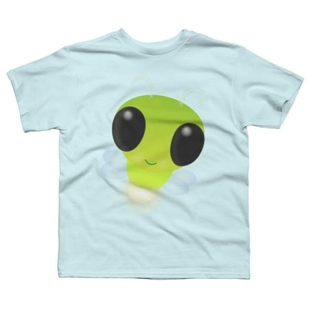 

Cute green glow bug firefly cartoon illustration Boys Light Blue Graphic Tee - Design By Humans XS