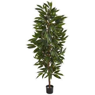 Nearly Natural 56 in. Areca Palm Silk Tree with Basket