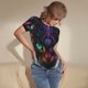 thumbnail image 3 of Fotbe Futuristic Cat Warrior Body de Mujer con Cuello Redondo y Mangas Cortas, Sin Mangas Ajustado, Suave, Cómodo y Básico-Small, 3 of 7