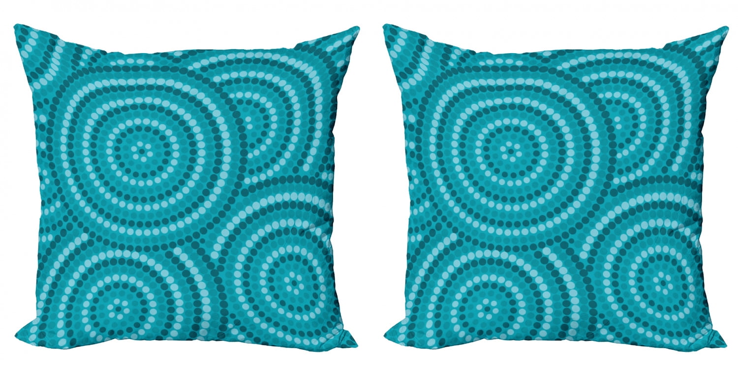 20 X 20 Ambesonne Tribal Throw Pillow Cushion Cover Decorative Square Accent Pillow Case Turquoise Coral Abstract Style Mandala Themed Boho Sun Pattern of Art Print on Neutral Background Print