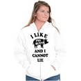 thumbnail image 3 of Like Pig Butts Cannot Lie Bacon Lover Unisex Fleece Graphic Zip Up Hoodie Brisco Brands 2X, 3 of 5