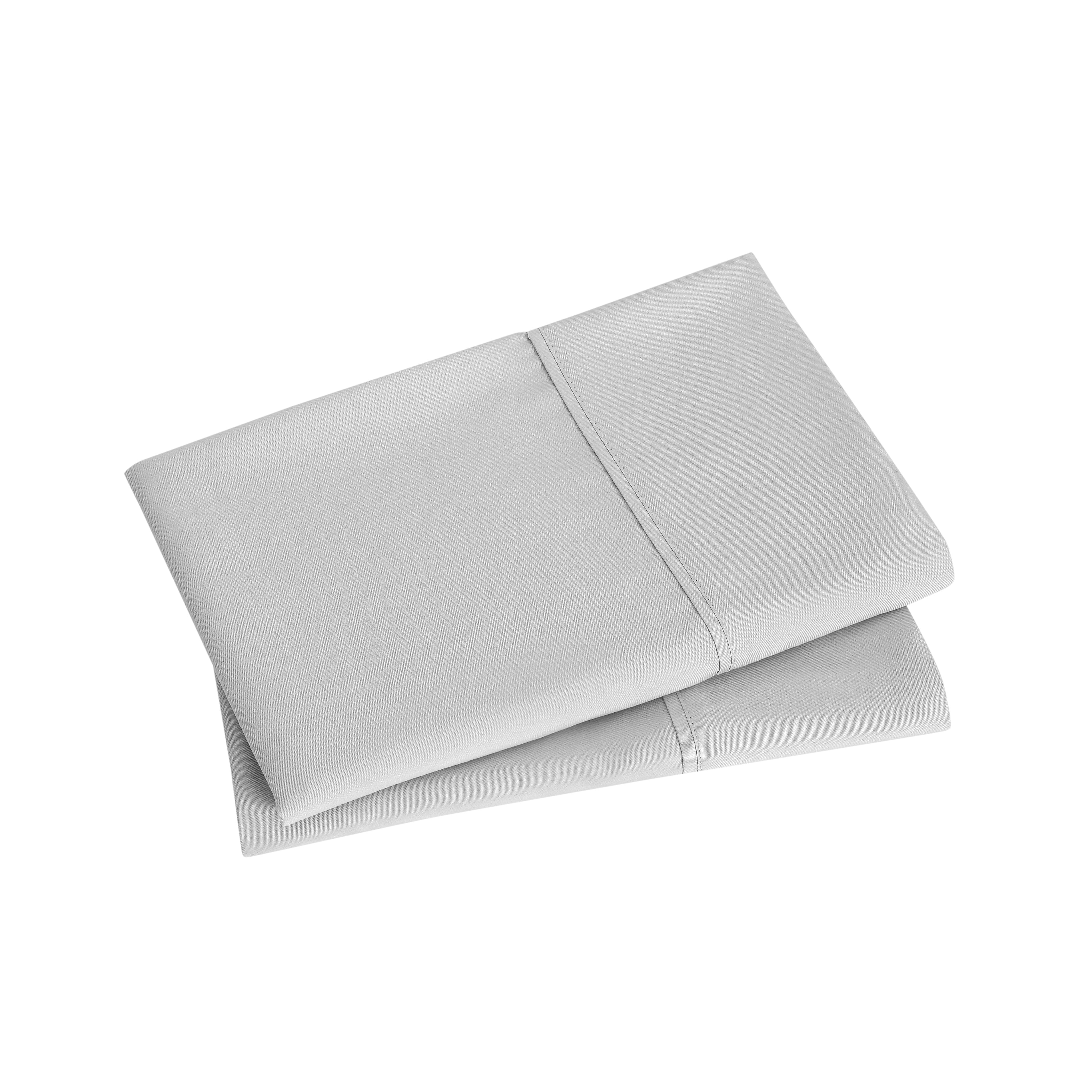 Mainstays Super Soft Brushed Microfiber Pillowcase Set, Light Silver Gray, Standard/Queen, 2 Piece