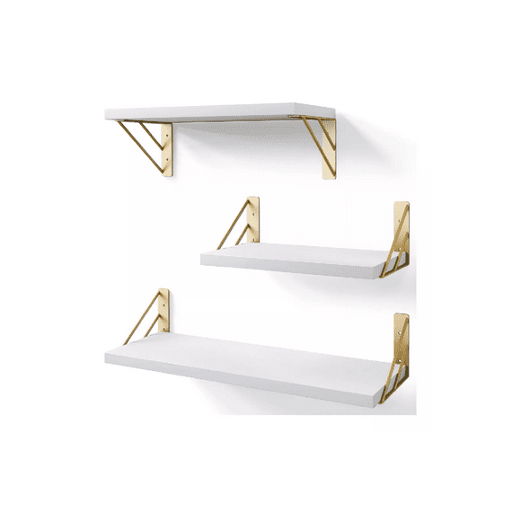 3 Repisas Flotantes Madera Minimalista Muebles Hogar Decorar BLANCO