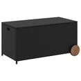thumbnail image 6 of vidaXL Garden Storage Box with Wheels Black 50.2 Gal Poly Rattan, 6 of 10