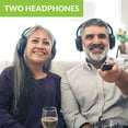 thumbnail image 2 of Avantree Duet - Dual Wireless Headphones for TV Watching with Transmitter/Charging Stand 2-in-1, Clear Dialogue Mode & Volume Boost for Seniors, Scalable to 100 Headphones - Black, 2 of 5