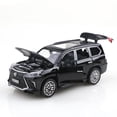 thumbnail image 4 of Réplica de coche de juguete todoterreno a escala 1/36, metal fundido a presión, juguete para niño, cuatro puertas que se pueden abrir y función de retroceso.,lei blanco, 4 of 7
