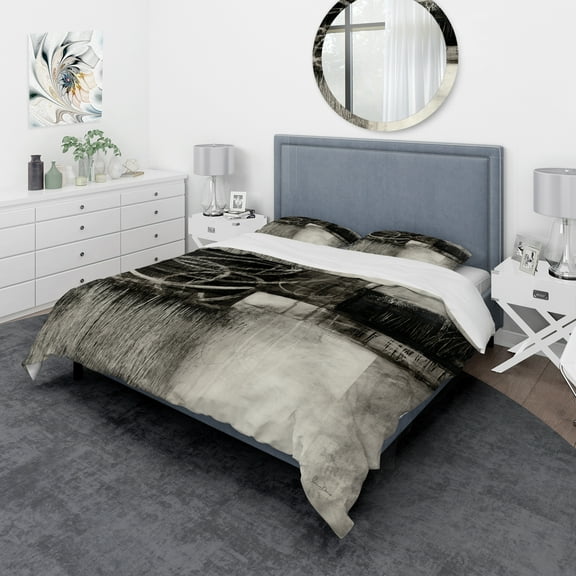 Designart 'A Geometric Day I' Geometric Duvet Cover Set
