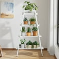 thumbnail image 5 of VECELO 4-Tier Metal Ladder Shelf, Storage Bookshelf Furniture Storage Rack Shelves, Plant Flower Stand for Living Room/Home/ Office, White, 5 of 13
