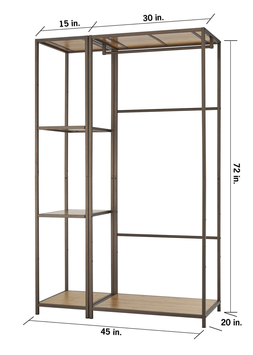 TRINITY Modular Bamboo Closet Organizer | 2-Piece Set